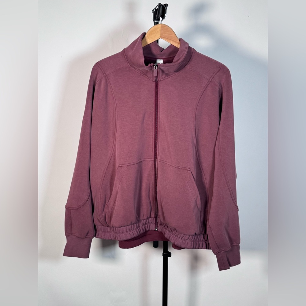 NWOT Lululemon Brushed Softstreme Funnel-Neck Zip Up Red Merlot - Picture 3 of 7